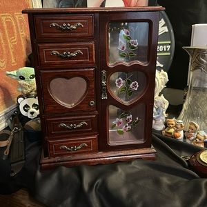 Vintage Large Jewelry Box Armoire Photo Frame